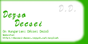 dezso decsei business card