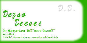 dezso decsei business card